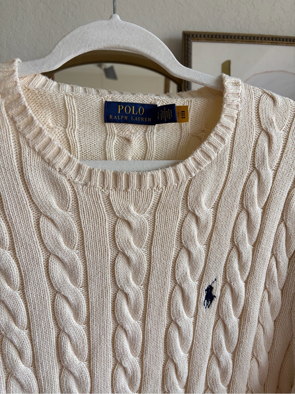 Polo by Ralph Lauren Men's Cream Cable-Knit Sweater Large - Picture 6 of 12